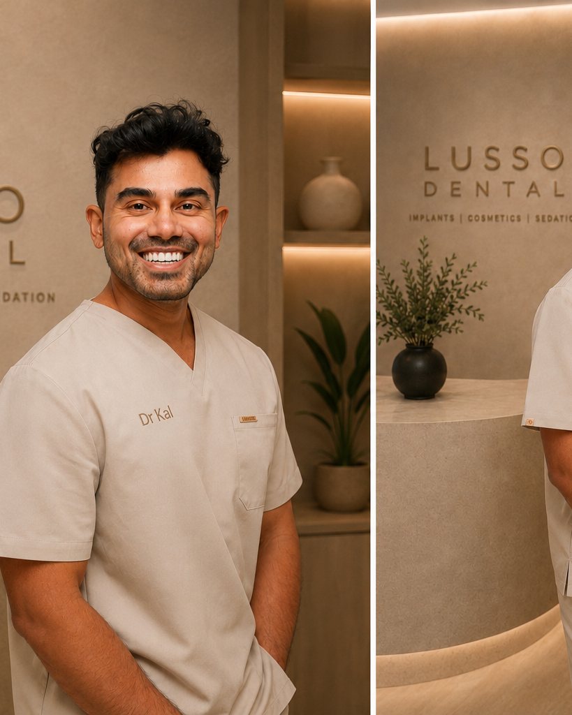 Dr Kal in the reception lounge at LUSSO Dental
