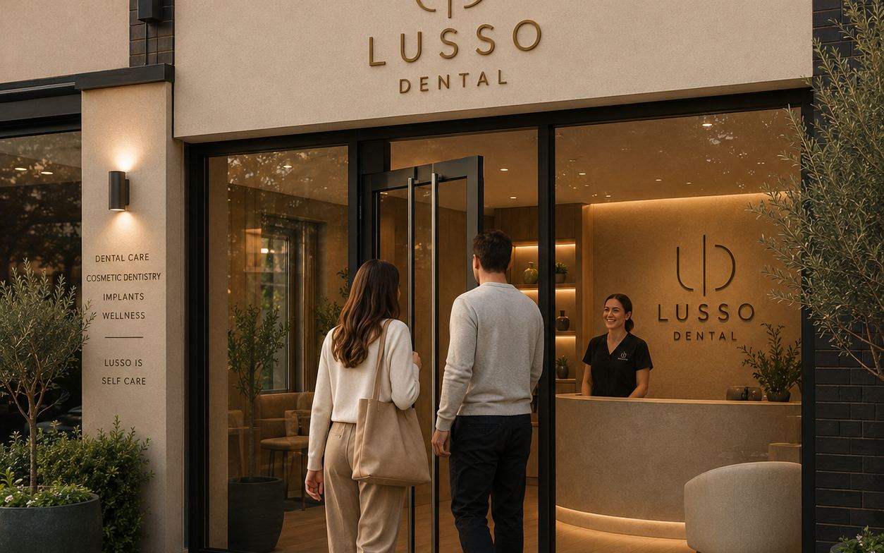 The LUSSO Dental storefront on Station Approach, West Byfleet
